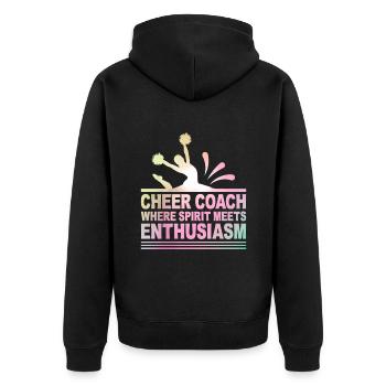 Cheerleading Coach Cheer Coach Cheerleader Cheer T - Unisex Premium Bio Zip Hoodie - Schwarz - Hinten - Nico (187cm)