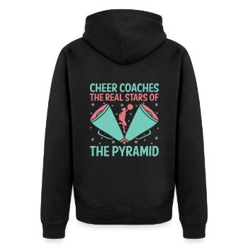 Cheerleading Coach Cheer Coach Cheerleader Cheer T - Unisex Premium Bio Zip Hoodie - Schwarz - Hinten - Nico (187cm)