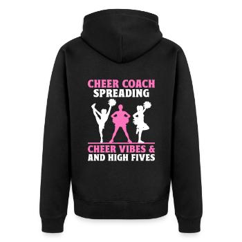 Cheerleading Coach Cheer Coach Cheerleader Cheer T - Unisex Premium Bio Zip Hoodie - Schwarz - Hinten - Nico (187cm)