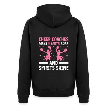 Cheerleading Coach Cheer Coach Cheerleader Cheer T - Unisex Premium Organic Zip Hoodie - black - Back - Nico (187cm)