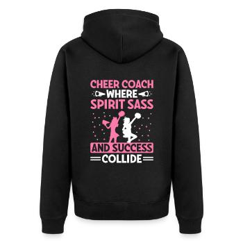 Cheerleading Coach Cheer Coach Cheerleader Cheer T - Unisex Premium Organic Zip Hoodie - black - Back - Nico (187cm)