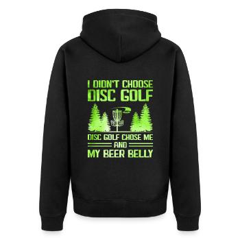 Disc Golf Player Disc Golfer Frisbee Player Par Pu - Unisex Premium Organic Zip Hoodie - black - Back - Nico (187cm)