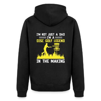 Disc Golf Player Disc Golfer Frisbee Player Par Pu - Unisex Premium Bio Zip Hoodie - Schwarz - Hinten - Nico (187cm)