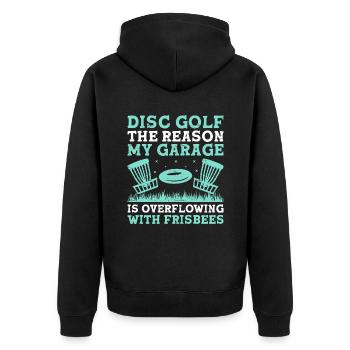Disc Golf Player Disc Golfer Frisbee Player Par Pu - Unisex Premium Bio Zip Hoodie - Schwarz - Hinten - Nico (187cm)