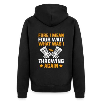 Disc Golf Player Disc Golfer Frisbee Player Par Pu - Unisex Premium Organic Zip Hoodie - black - Back - Nico (187cm)