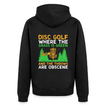 Disc Golf Player Disc Golfer Frisbee Player Par Pu - Unisex Premium Organic Zip Hoodie - black - Back - Nico (187cm)