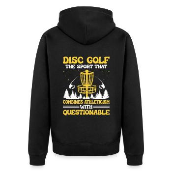 Disc Golf Player Disc Golfer Frisbee Player Par Pu - Veste à capuche bio Premium Unisexe - noir - Dos - Nico (187cm)