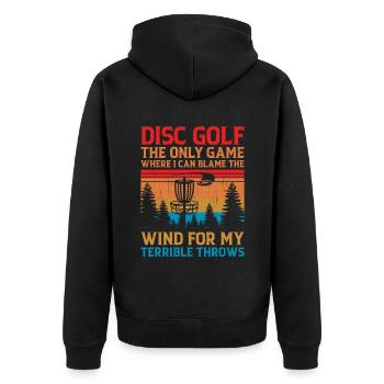 Disc Golf Player Disc Golfer Frisbee Player Par Pu - Unisex Premium Organic Zip Hoodie - black - Back - Nico (187cm)