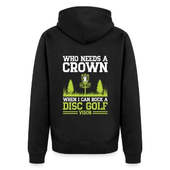 Disc Golf Player Disc Golfer Frisbee Player Par Pu - Veste à capuche bio Premium Unisexe - noir - Dos - Nico (187cm)