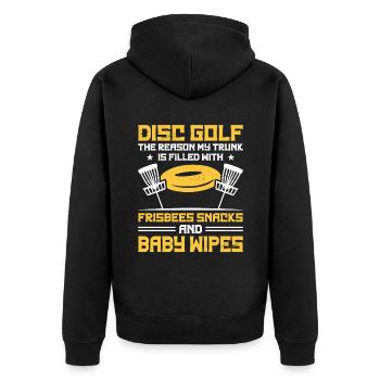 Disc Golf Player Disc Golfer Frisbee Player Par Pu - Veste à capuche bio Premium Unisexe - noir - Dos - Nico (187cm)