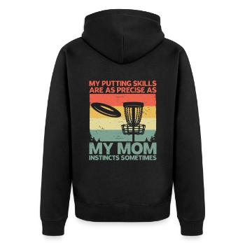 Disc Golf Player Disc Golfer Frisbee Player Par Pu - Unisex Premium Bio Zip Hoodie - Schwarz - Hinten - Nico (187cm)