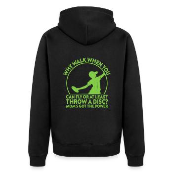 Disc Golf Player Disc Golfer Frisbee Player Par Pu - Unisex Premium Bio Zip Hoodie - Schwarz - Hinten - Nico (187cm)