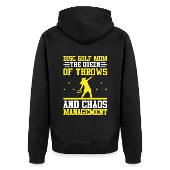 Disc Golf Player Disc Golfer Frisbee Player Par Pu - Unisex Premium Organic Zip Hoodie - black - Back - Nico (187cm)