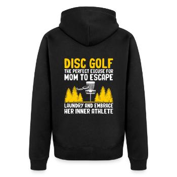 Disc Golf Player Disc Golfer Frisbee Player Par Pu - Veste à capuche bio Premium Unisexe - noir - Dos - Nico (187cm)