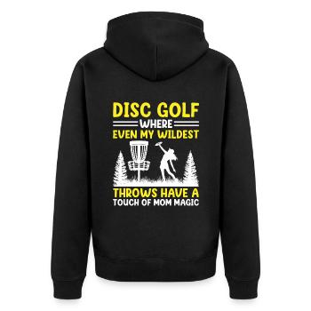 Disc Golf Player Disc Golfer Frisbee Player Par Pu - Veste à capuche bio Premium Unisexe - noir - Dos - Nico (187cm)