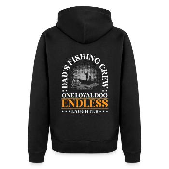 Angeln Hundebesitzer Hundeliebhaber Perfect Fishing Funn - Unisex Premium Bio Zip Hoodie - Schwarz - Hinten - Nico (187cm)