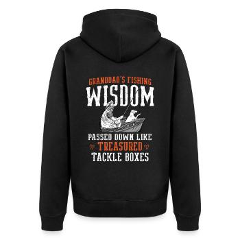 Angeln Großvater Großvater Fischer Enkel Lustig - Unisex Premium Bio Zip Hoodie - Schwarz - Hinten - Nico (187cm)