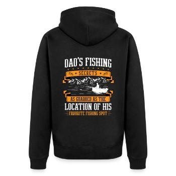 Angeln Papa Papa Fischer Childern Lustiger Fisch So - Unisex Premium Bio Zip Hoodie - Schwarz - Hinten - Nico (187cm)