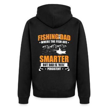 Pêche Papa Papa Pêcheur Childern Drôle Poisson Alors - Veste à capuche bio Premium Unisexe - noir - Dos - Nico (187cm)