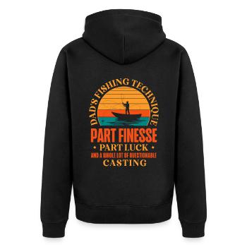 Pêche Papa Papa Pêcheur Childern Drôle Poisson Alors - Veste à capuche bio Premium Unisexe - noir - Dos - Nico (187cm)