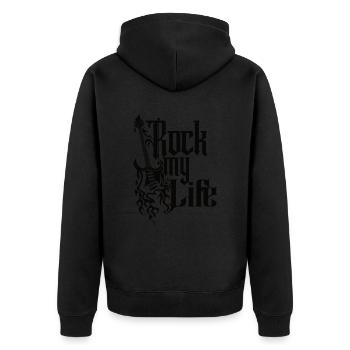 Rock My Life Vintage Retro 80s Music Lets - Unisex Premium Organic Zip Hoodie - black - Back - Nico (187cm)
