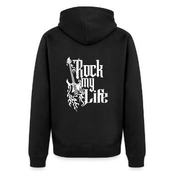 Rock My Life Vintage Retro 80s Music Lets - Unisex Premium Organic Zip Hoodie - black - Back - Nico (187cm)