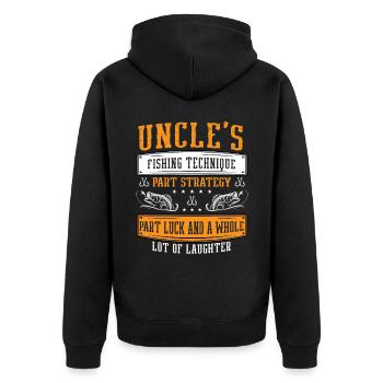 Pêche Oncle Pêcheur Oncles Drôle Poisson Parfait - Veste à capuche bio Premium Unisexe - noir - Dos - Nico (187cm)