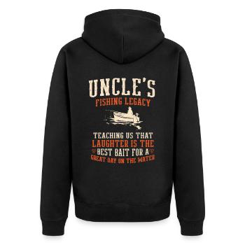 Pêche Oncle Pêcheur Oncles Drôle Poisson Parfait - Veste à capuche bio Premium Unisexe - noir - Dos - Nico (187cm)