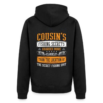 Pêche Cousin Pêcheur Cousins Drôle Poisson Perfec - Veste à capuche bio Premium Unisexe - noir - Dos - Nico (187cm)