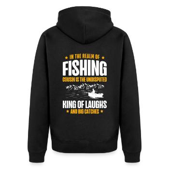 Pêche Cousin Pêcheur Cousins Drôle Poisson Perfec - Veste à capuche bio Premium Unisexe - noir - Dos - Nico (187cm)