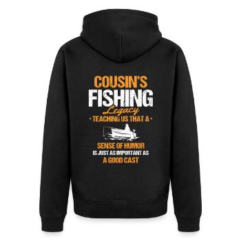 Pêche Cousin Pêcheur Cousins Drôle Poisson Perfec - Veste à capuche bio Premium Unisexe - noir - Dos - Nico (187cm)