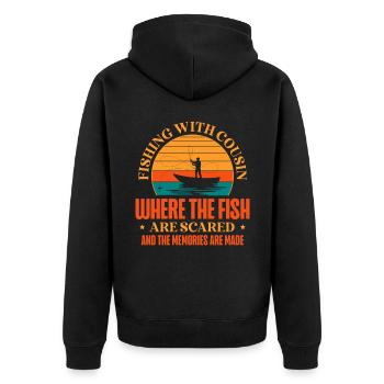 Pêche Cousin Pêcheur Cousins Drôle Poisson Perfec - Veste à capuche bio Premium Unisexe - noir - Dos - Nico (187cm)