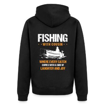 Pêche Cousin Pêcheur Cousins Drôle Poisson Perfec - Veste à capuche bio Premium Unisexe - noir - Dos - Nico (187cm)