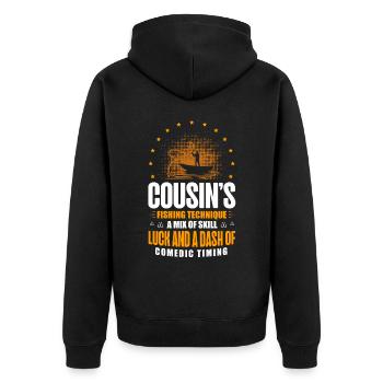 Pêcheur Cousin Pêcheur Cousins Drôle Poisson Perfec - Veste à capuche bio Premium Unisexe - noir - Dos - Nico (187cm)