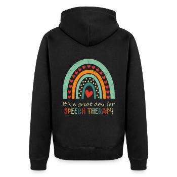 C’est un grand jour pour l’orthophonie - Veste à capuche bio Premium Unisexe - noir - Dos - Nico (187cm)