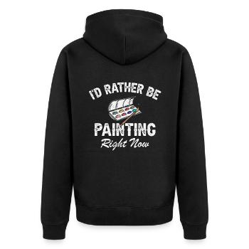 Je préfère peindre en ce moment - Veste à capuche bio Premium Unisexe - noir - Dos - Nico (187cm)