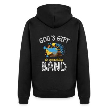 Gottes Geschenk an Marching Band Musical - Unisex Premium Bio Zip Hoodie - Schwarz - Hinten - Nico (187cm)