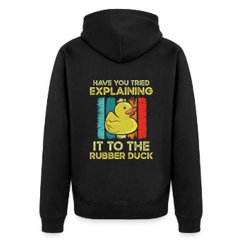 Avez-vous essayé de l’expliquer Canard en caoutchouc - Veste à capuche bio Premium Unisexe - noir - Dos - Nico (187cm)