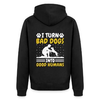 Dog Trainer Dog Training Training Dogs Pet Care Pr - Unisex Premium Organic Zip Hoodie - black - Back - Nico (187cm)