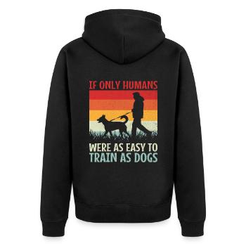 Dresseur de chiens Dressage de chiens Dressage de chiens Soins aux animaux de compagnie Pr - Veste à capuche bio Premium Unisexe - noir - Dos - Nico (187cm)