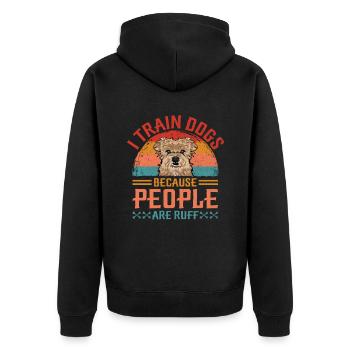 Dog Trainer Dog Training Training Dogs Pet Care Pr - Unisex Premium Organic Zip Hoodie - black - Back - Nico (187cm)