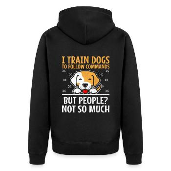 Dresseur de chiens Dressage de chiens Dressage de chiens Soins aux animaux de compagnie Pr - Veste à capuche bio Premium Unisexe - noir - Dos - Nico (187cm)