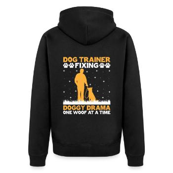 Dresseur de chiens Dressage de chiens Dressage de chiens Soins aux animaux de compagnie Pr - Veste à capuche bio Premium Unisexe - noir - Dos - Nico (187cm)