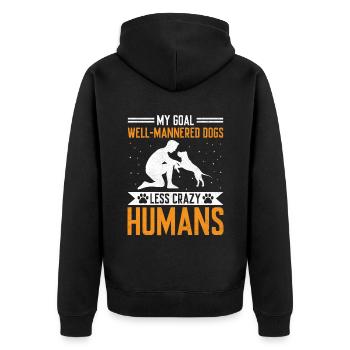 Dog Trainer Dog Training Training Dogs Pet Care Pr - Unisex Premium Organic Zip Hoodie - black - Back - Nico (187cm)