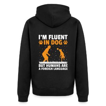 Dresseur de chiens Formation de chiens Chiens Soins pour animaux de compagnie Pr - Veste à capuche bio Premium Unisexe - noir - Dos - Nico (187cm)