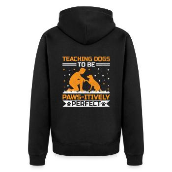 Dresseur de chiens Dressage de chiens Dressage de chiens Soins aux animaux de compagnie Pr - Veste à capuche bio Premium Unisexe - noir - Dos - Nico (187cm)