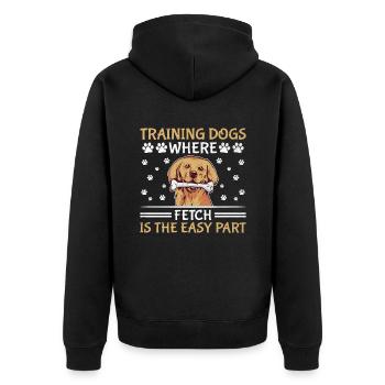 Dresseur de chiens Dressage de chiens Dressage de chiens Soins aux animaux de compagnie Pr - Veste à capuche bio Premium Unisexe - noir - Dos - Nico (187cm)
