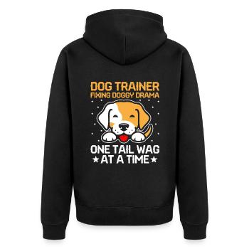 Dresseur de chiens Dressage de chiens Dressage de chiens Soins aux animaux de compagnie Pr - Veste à capuche bio Premium Unisexe - noir - Dos - Nico (187cm)