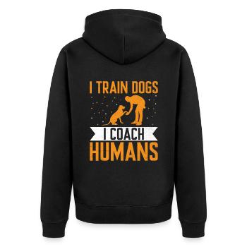 Dresseur de chiens Formation de chiens Chiens Soins pour animaux de compagnie Pr - Veste à capuche bio Premium Unisexe - noir - Dos - Nico (187cm)