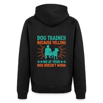 Dresseur de chiens Dressage de chiens Dressage de chiens Soins aux animaux de compagnie Pr - Veste à capuche bio Premium Unisexe - noir - Dos - Nico (187cm)